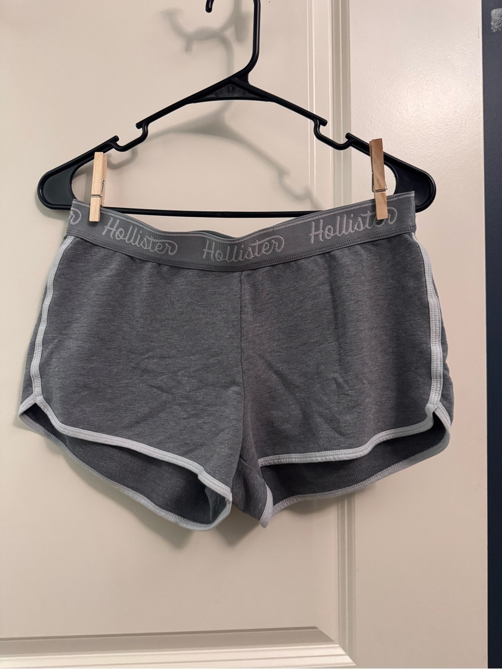 Hollister Women's Charcoal Gray Athletic Lounge Shorts with Light Trim